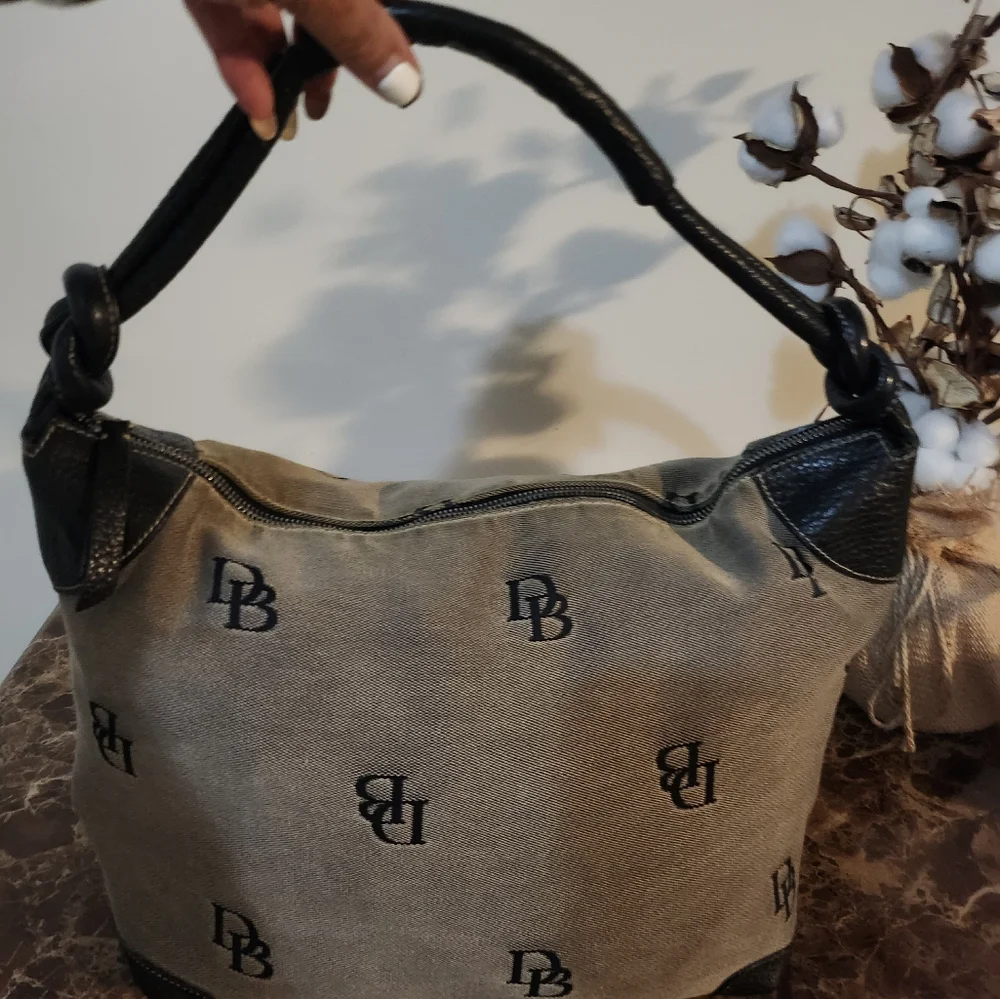 GUC Dooney and Bourke Monogram with Leather Trim Hobo Large size